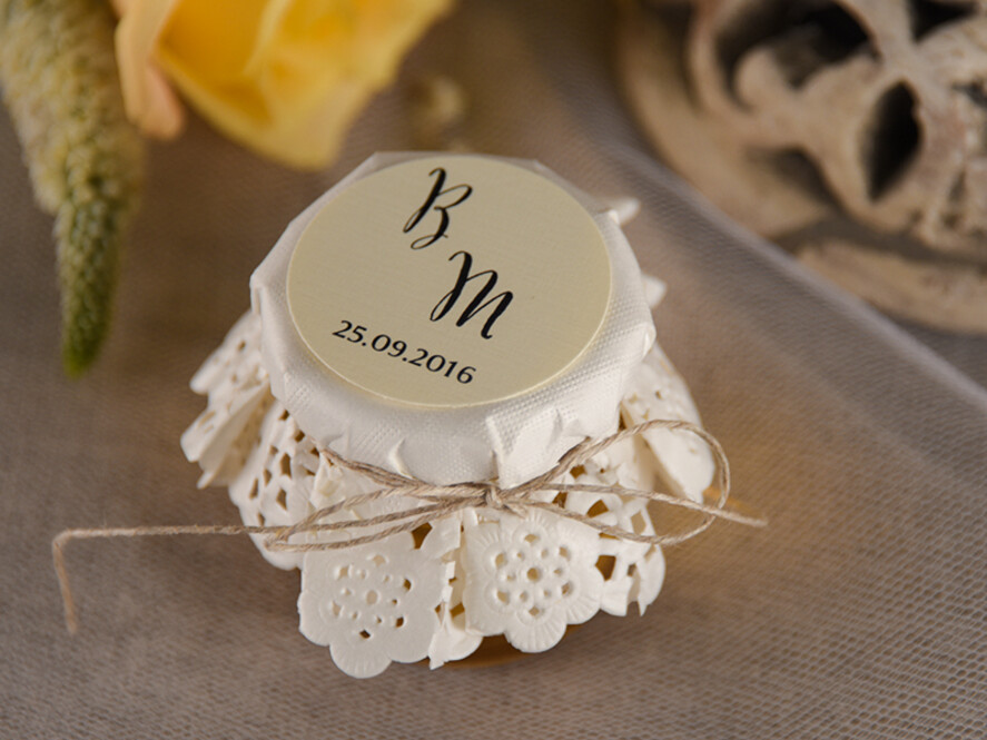 Podziękowania dla Gości Weselnych Miody i słoiczki Nutella personalizowane podziękowania dla gości weselnych, słoiczki miodu2