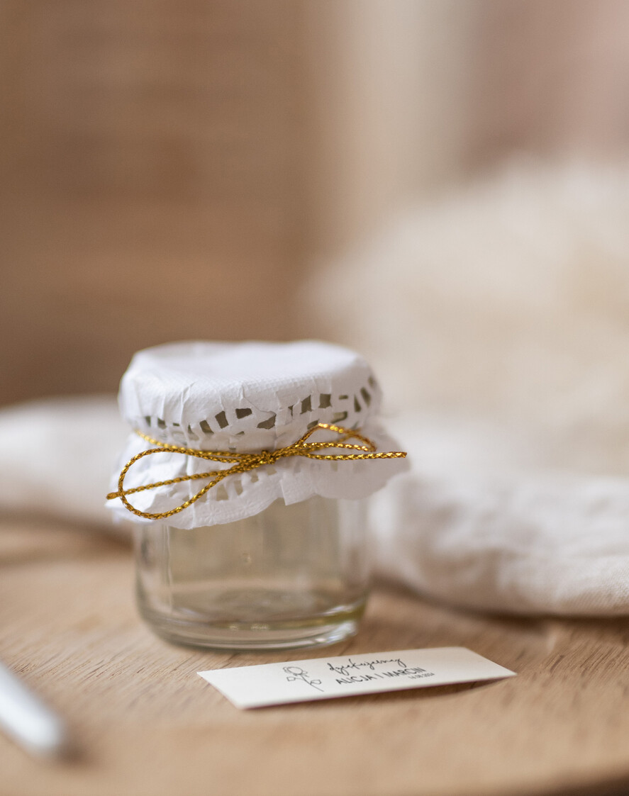 Podziękowania dla Gości Weselnych Miody i słoiczki Nutella prezencik dla gości weselnych, mini sloiczki z miodkiem2