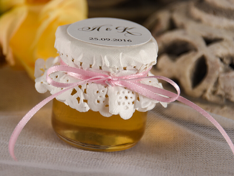 Podziękowania dla Gości Weselnych Miody i słoiczki Nutella podziękowania dla gości weselnych za przybycie, personalizowany miod4
