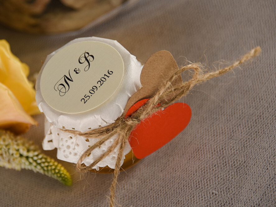 Podziękowania dla Gości Weselnych Miody i słoiczki Nutella prezenciki podziękowania dla gości weselnych, miód w słoiczku2