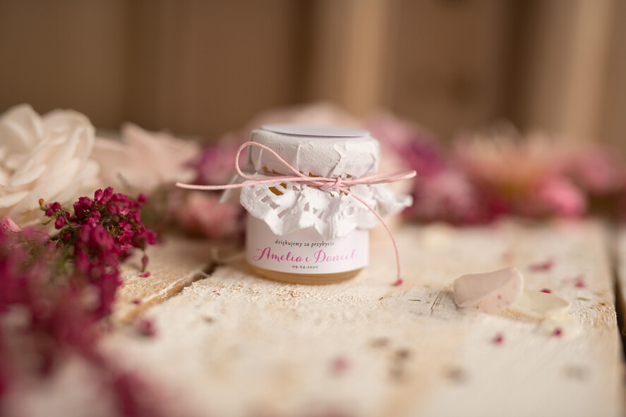 Podziękowania dla Gości Weselnych Miody i słoiczki Nutella oryginalne podziękowania dla gości weselnych, małe miodziki1