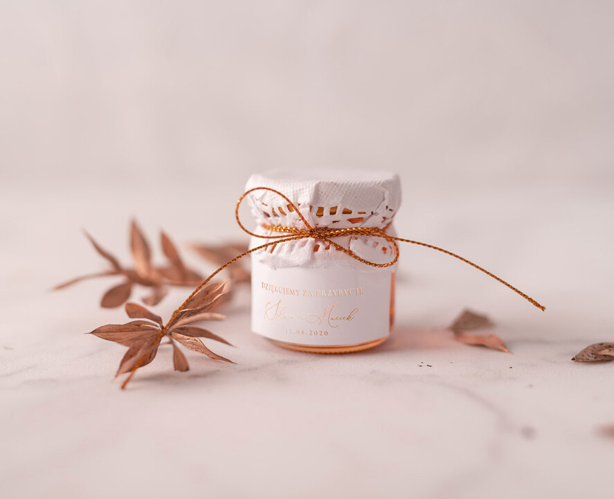 Podziękowania dla Gości Weselnych Miody i słoiczki Nutella podziękowania dla gości prezent dla gości weselnych  miodki na ślub 0