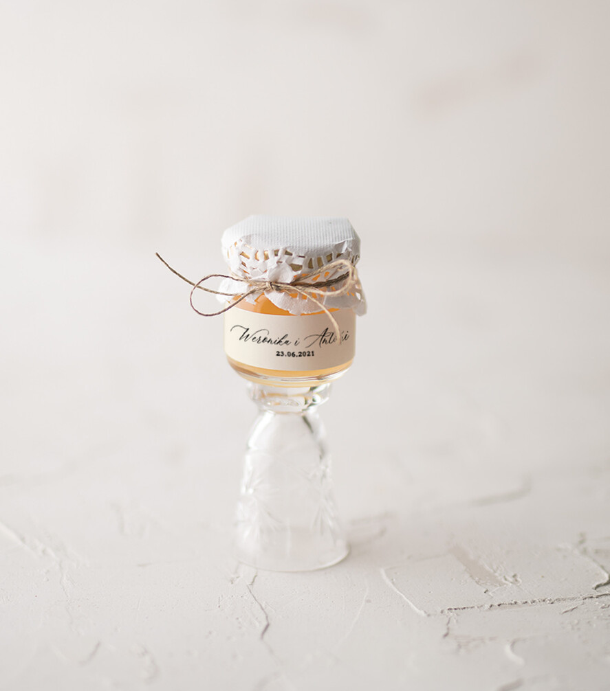 Podziękowania dla Gości Weselnych Miody i słoiczki Nutella piękne podziękowania, mini słoiczek miodek0