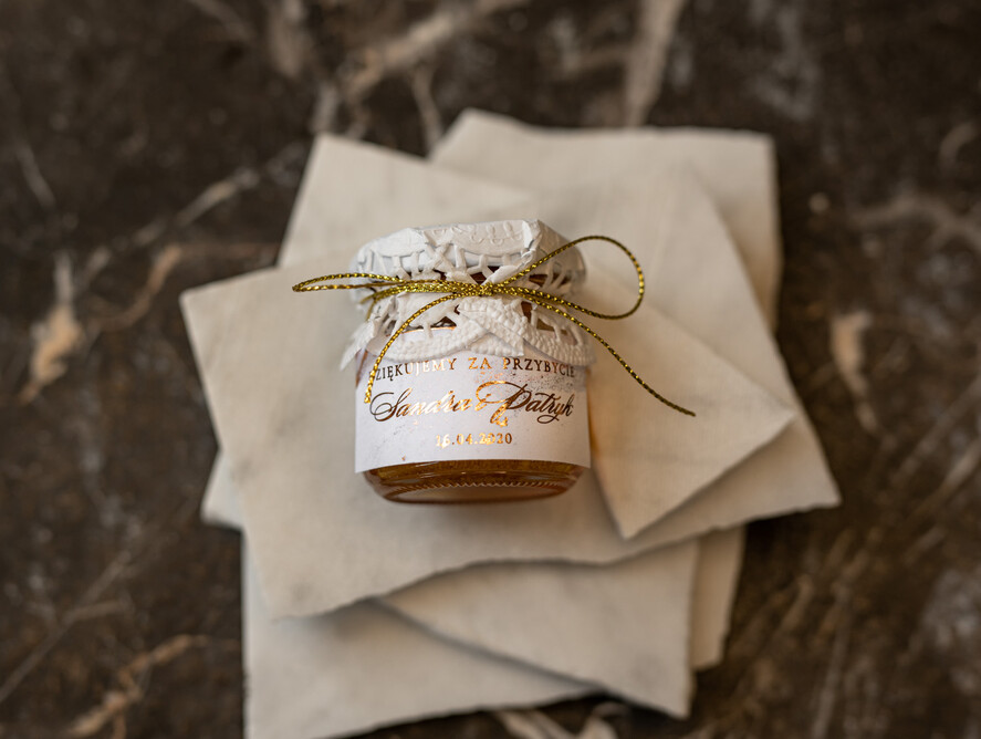 Podziękowania dla Gości Weselnych Miody i słoiczki Nutella prezencik dla gości weselnych, mini sloiczki z miodkiem1