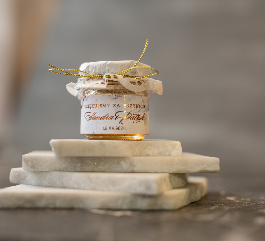 Podziękowania dla Gości Weselnych Miody i słoiczki Nutella prezencik dla gości weselnych, mini sloiczki z miodkiem6