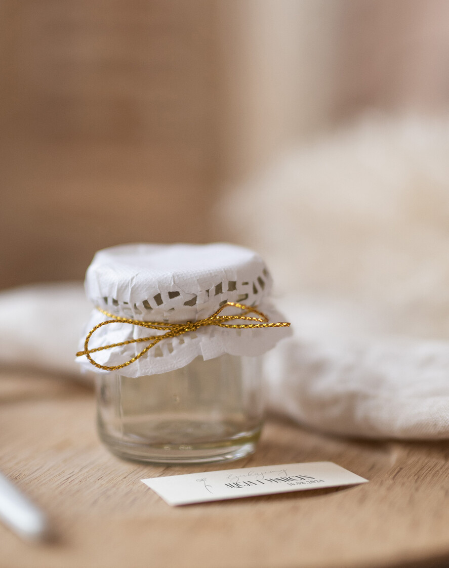 Podziękowania dla Gości Weselnych Miody i słoiczki Nutella podziękowania podarunki dla gości weselnych, słoiczki z miodem0
