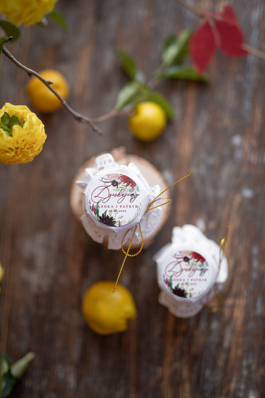 Podziękowania dla Gości Weselnych Miody i słoiczki Nutella cudowne podziękowania, miodki na ślub1