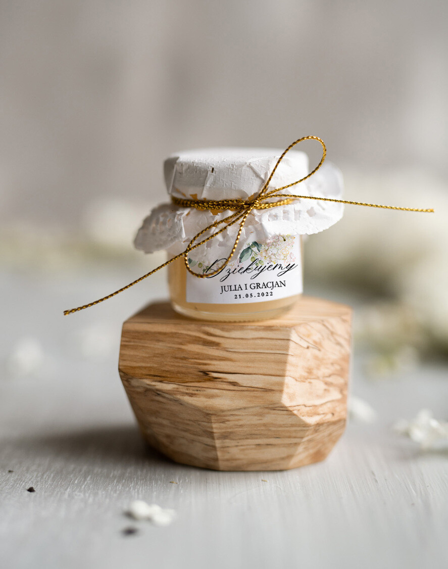 Podziękowania dla Gości Weselnych Miody i słoiczki Nutella prezenciki dla gości weselnych, miodki w słoiczkach0