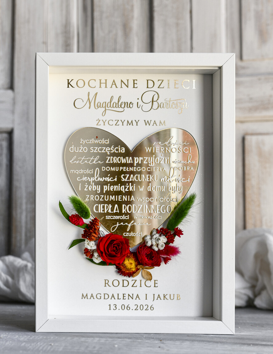 Przysięga Małżeńska  Błogosławieństwo od Rodziców Błogosławieństwo od Rodziców rama kwiaty błogosławieństwo od Rodziców dla pary młodej wydruk na złotym sercu4