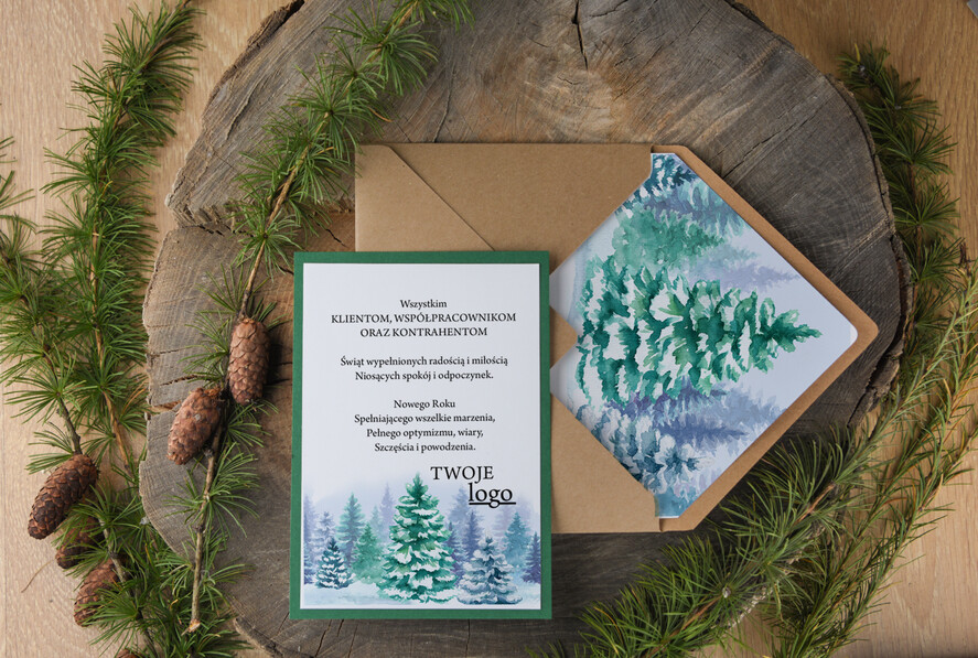 Kartki świąteczne z logo firmy z magnesem lub zawieszką na choinkę kartki świąteczne dla firm z logo, kolorowe kartki bożonarodzeniowe2