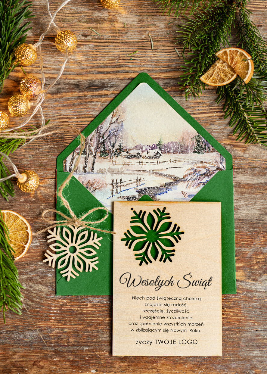 Kartki świąteczne z logo firmy z magnesem lub zawieszką na choinkę kartka świąteczna z twoim logo kartki z drewnianymi zawieszkami na choinkę 0