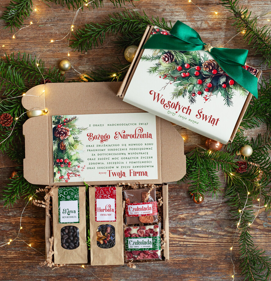 Prezenty oferta dla Firm kawa  herbata miód Paczki świąteczne dla pracowników, prezenty biznesowe dla firm z kawą i herbatą, upominki na święta dla pracowników, paczki świąteczne dla pracowników i kontrahentów0