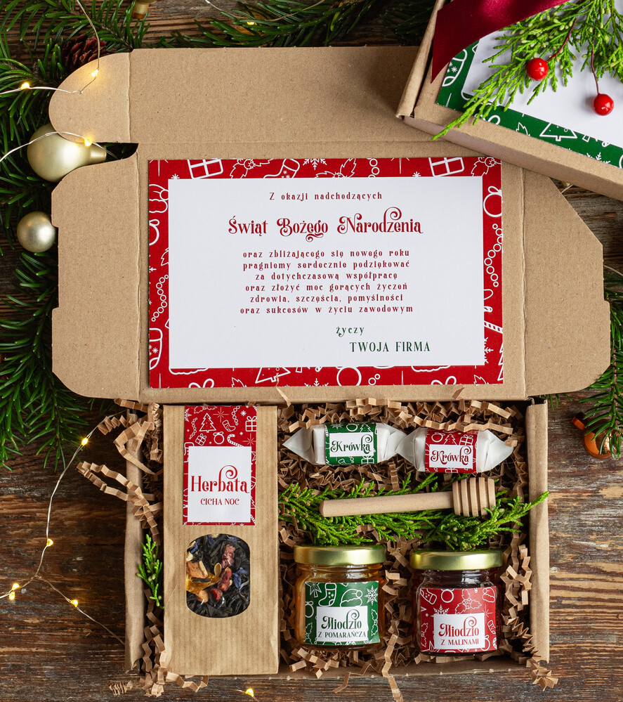 Prezenty oferta dla Firm kawa  herbata miód Paczki świąteczne dla pracowników, prezenty biznesowe dla firm z kawą i herbatą, upominki na święta dla pracowników, paczki świąteczne dla pracowników i kontrahentów1