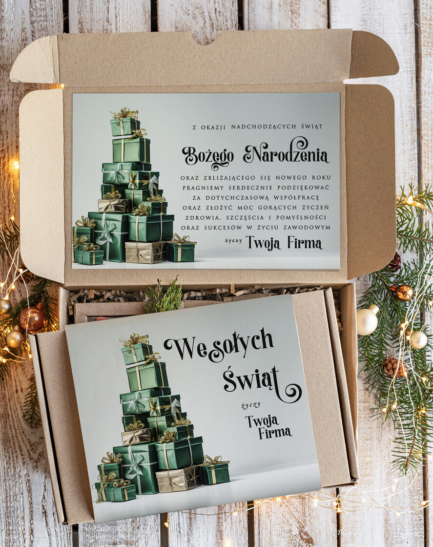 Prezenty oferta dla Firm kawa  herbata miód Prezenty na Boże Narodzenie dla klientów, bożonarodzeniowy prezent biznesowy dla firm herbata i miód, paczki na święta dla pracowników, upominek biznesowy box swiąteczny zestaw z logo 1