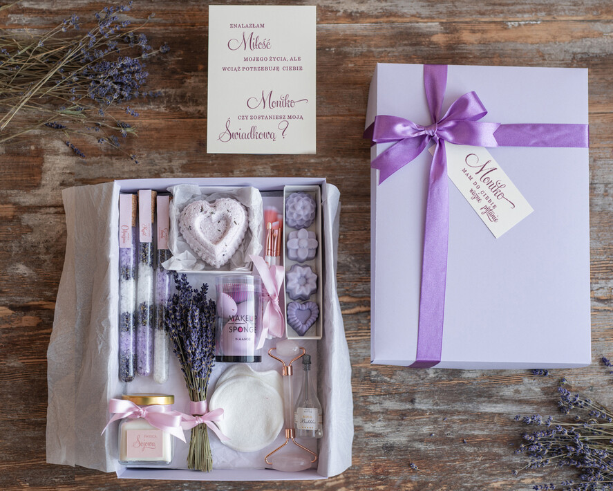 Prezenty dla świadków boxy prezentowy dla Świadkowej, prośba o świadkowanie  Czy zostaniesz moją Świadkową?- Lawendowe Kosmetyki Prośba o Świadkowanie - Prezent dla Świadkowej0