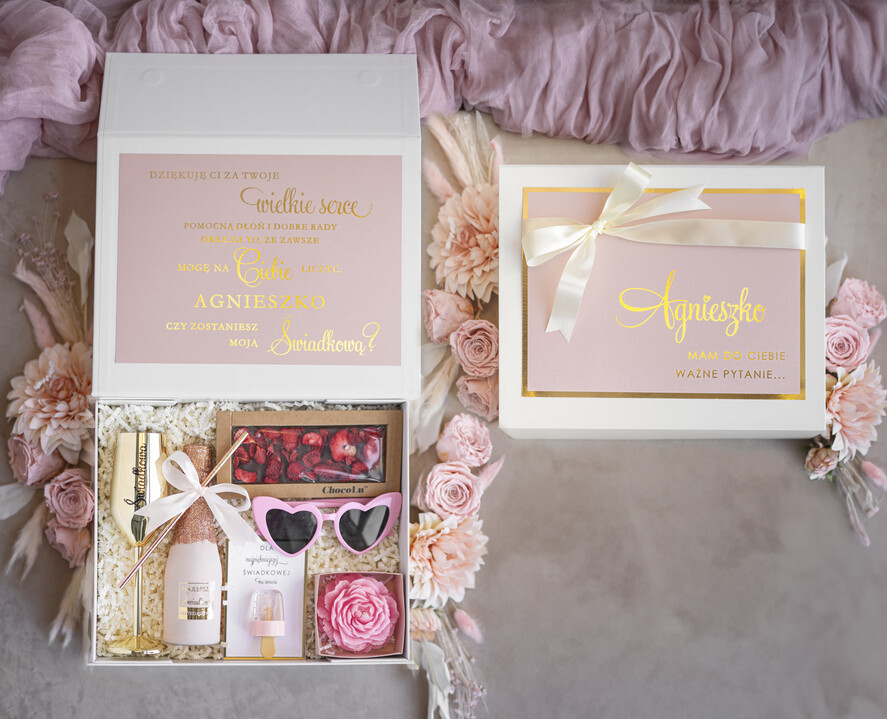 Prezenty dla świadków boxy prezentowy dla Świadkowej, prośba o świadkowanie  personalizowany prezent dla świadkowej, box dla świadkowej i druhny, oryginalny prezent dla świadkowej Mamy do Ciebie bardzo ważne pytanie… Czy zostaniesz naszą Świadkową?0