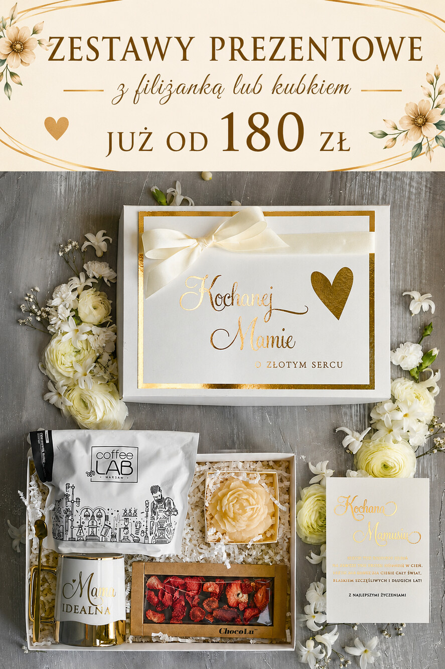 Prezenty dla Mamy zestawy w welurowych i ozdobnych pudełkach  Zestaw Prezentowy na Dzień Mamy - Box Upominek Kubek z napisem Mama idealna 4