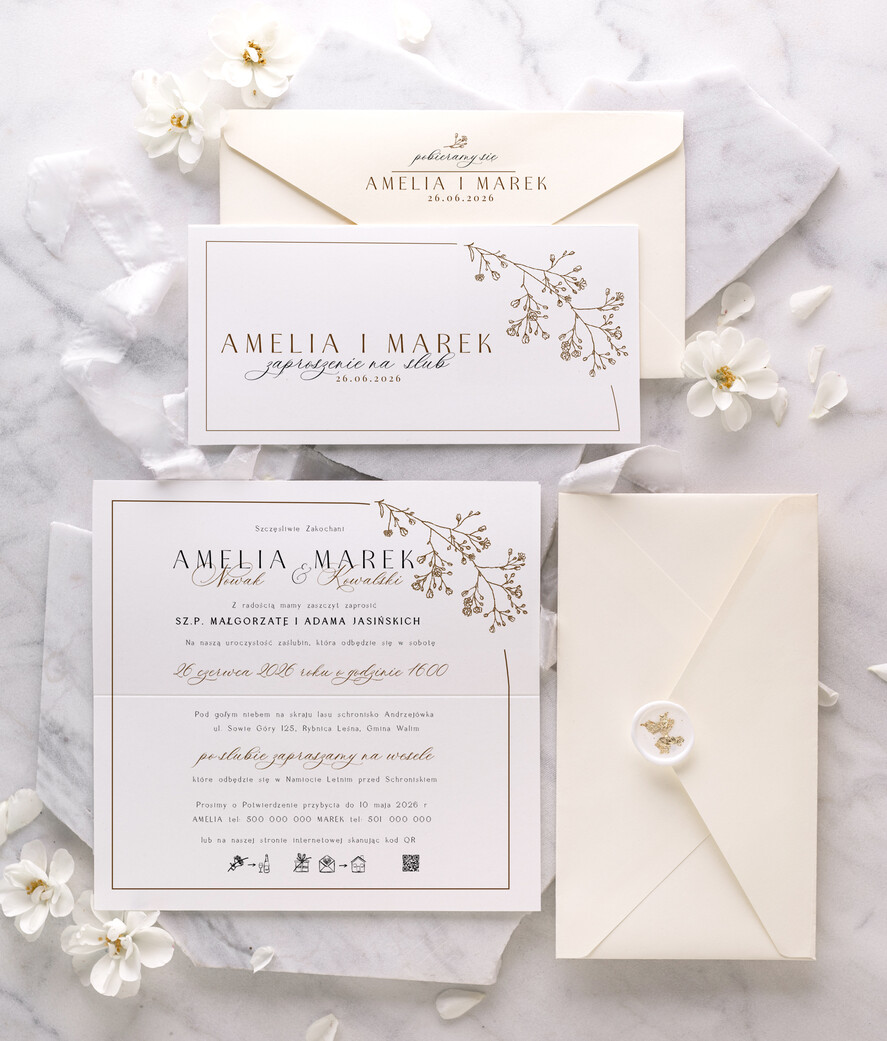 Zaproszenia ślubne Proste i Nowoczesne  proste zaproszenia ślubne, minimalistyczne zaproszenia na ślub i wesele, monochromatyczne podłużne zaproszeń ślubnych,0