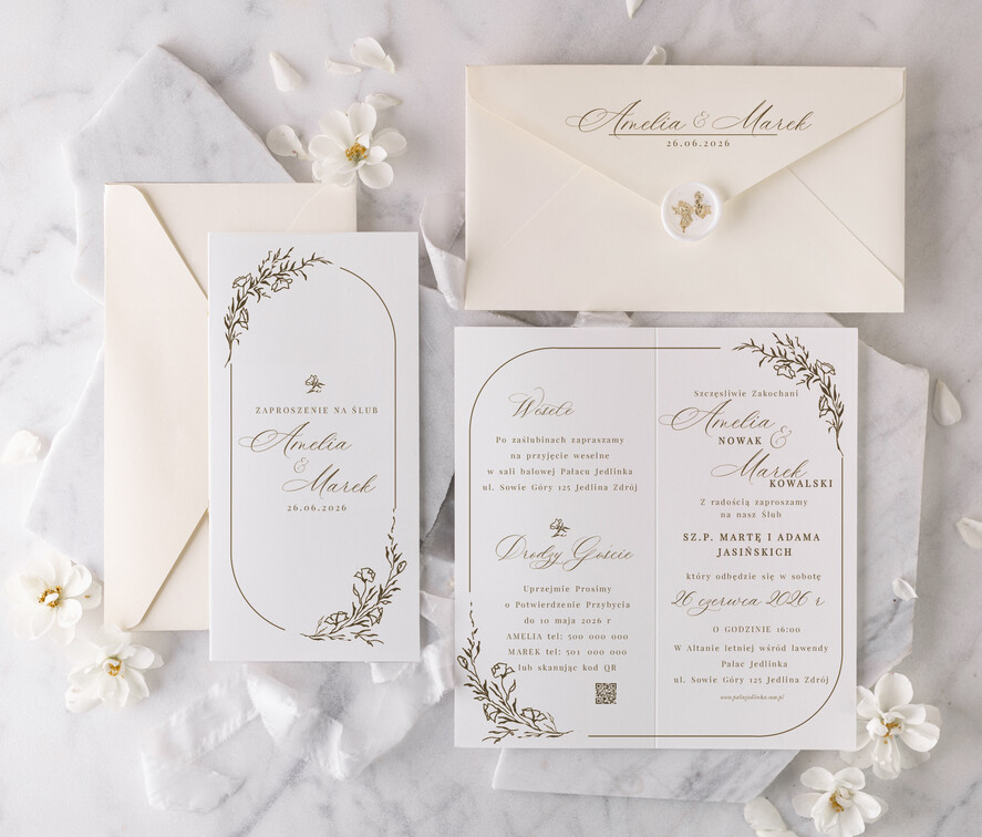 Zaproszenia ślubne Proste i Nowoczesne  proste zaproszenia ślubne, minimalistyczne zaproszenia na ślub i wesele, monochromatyczne podłużne zaproszeń ślubnych,0