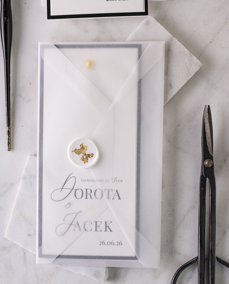 Zaproszenia ślubne Proste i Nowoczesne  czarno białe zaproszenia ślubne, minimalistyczne zaproszenia na ślub i wesele, monochromatyczne podłużne zproszenie4