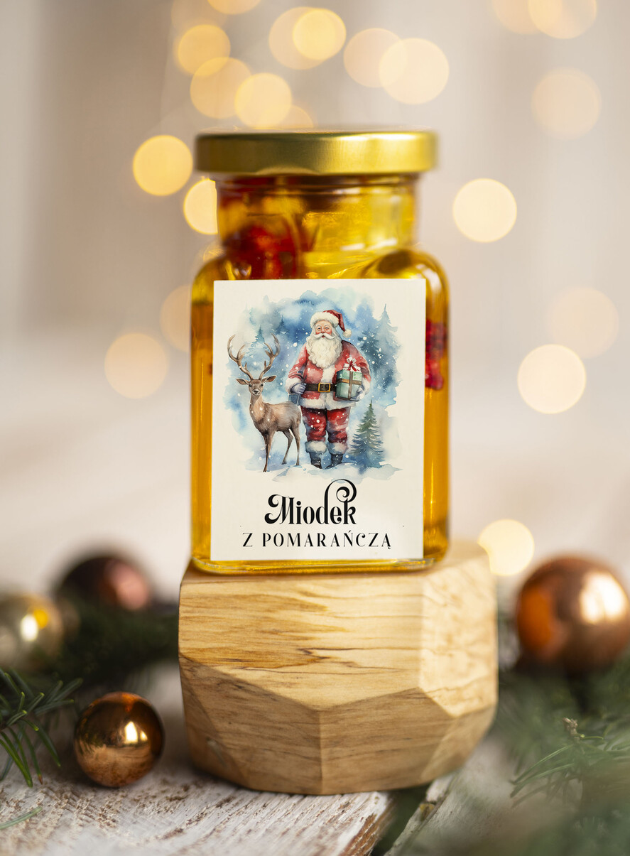 Prezenty oferta dla Firm MIODY KONFITURY SOKI Drobne prezenty świąteczne dla klientów biznesowych, prezenty dla firm z miodem, prezent biznesowy, upominki dla pracowników od firmy miód z pomarańczą0
