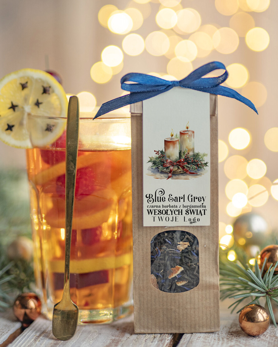 Prezenty oferta dla Firm HERBATA KAWA herbata swiateczna prezent, Upominki firmowe na Boże Narodzenie zielona herbata z Earl Grey z blawatkim i bergamotką , Herbata świąteczna drobne prezenty na święta dla pracowników, bożonarodzeniowy prezent herbata świateczna0