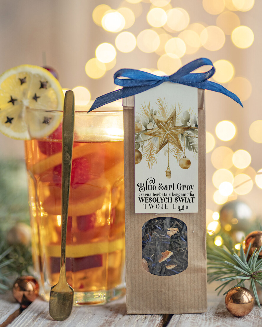 Prezenty oferta dla Firm HERBATA KAWA herbata swiateczna prezent, Upominki firmowe na Boże Narodzenie zielona herbata z Earl Grey z blawatkim i bergamotką , Herbata świąteczna drobne prezenty na święta dla pracowników, bożonarodzeniowy prezent herbata świateczna0