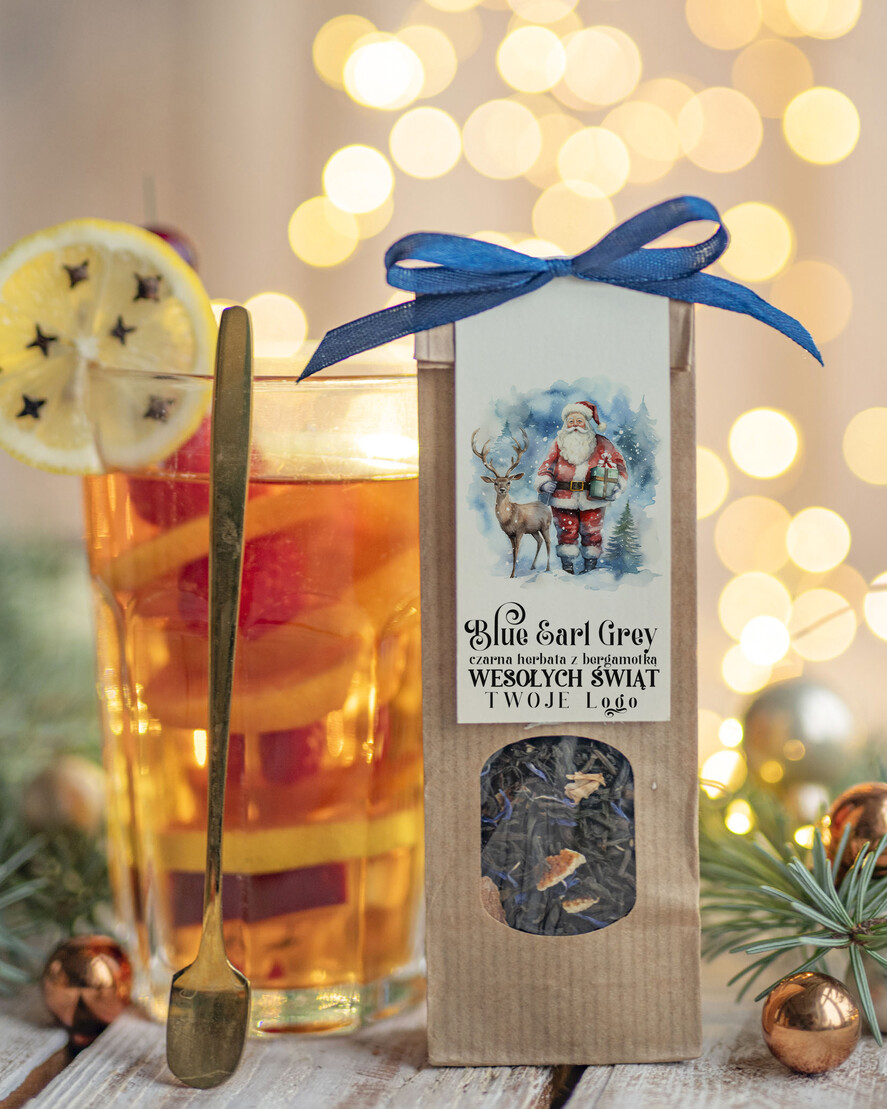 Prezenty oferta dla Firm HERBATA KAWA herbata swiateczna prezent, Upominki firmowe na Boże Narodzenie zielona herbata z Earl Grey z blawatkim i bergamotką , Herbata świąteczna drobne prezenty na święta dla pracowników, bożonarodzeniowy prezent herbata świateczna0