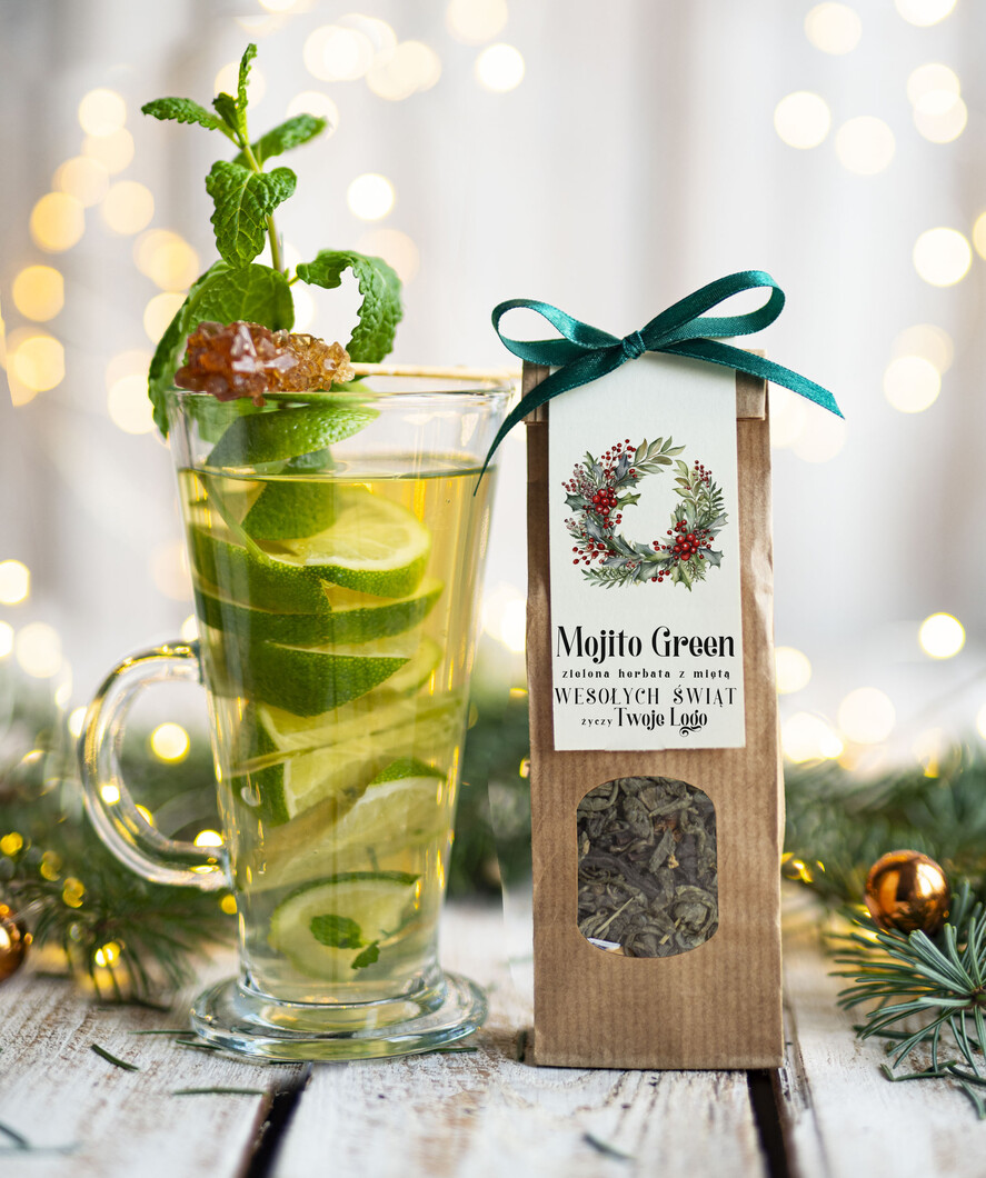 Prezenty oferta dla Firm HERBATA KAWA herbata swiateczna prezent, Upominki firmowe na Boże Narodzenie zielona herbata mojito, Herbata świąteczna drobne prezenty na święta dla pracowników, bożonarodzeniowy prezent herbata świateczna0