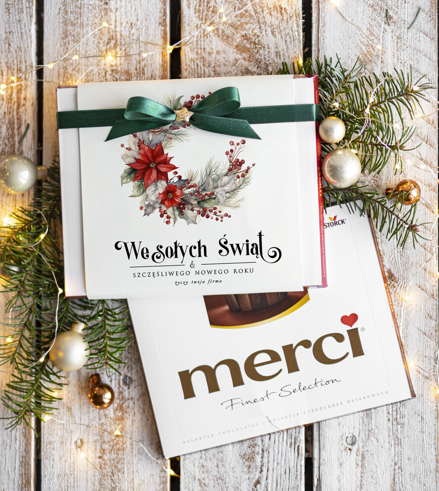 Prezenty oferta dla Firm CZEKOLADA/ pralinki/ bomboniery czekoladki bombonierka na prezent świąteczny z logo,  Drobne prezenty dla firm świąteczne czekoladki z życzeniami, Bombonierka świąteczna z życzeniami, drobne upominki na święta dla pracowników, świąteczne gadżety  kontrahentów0