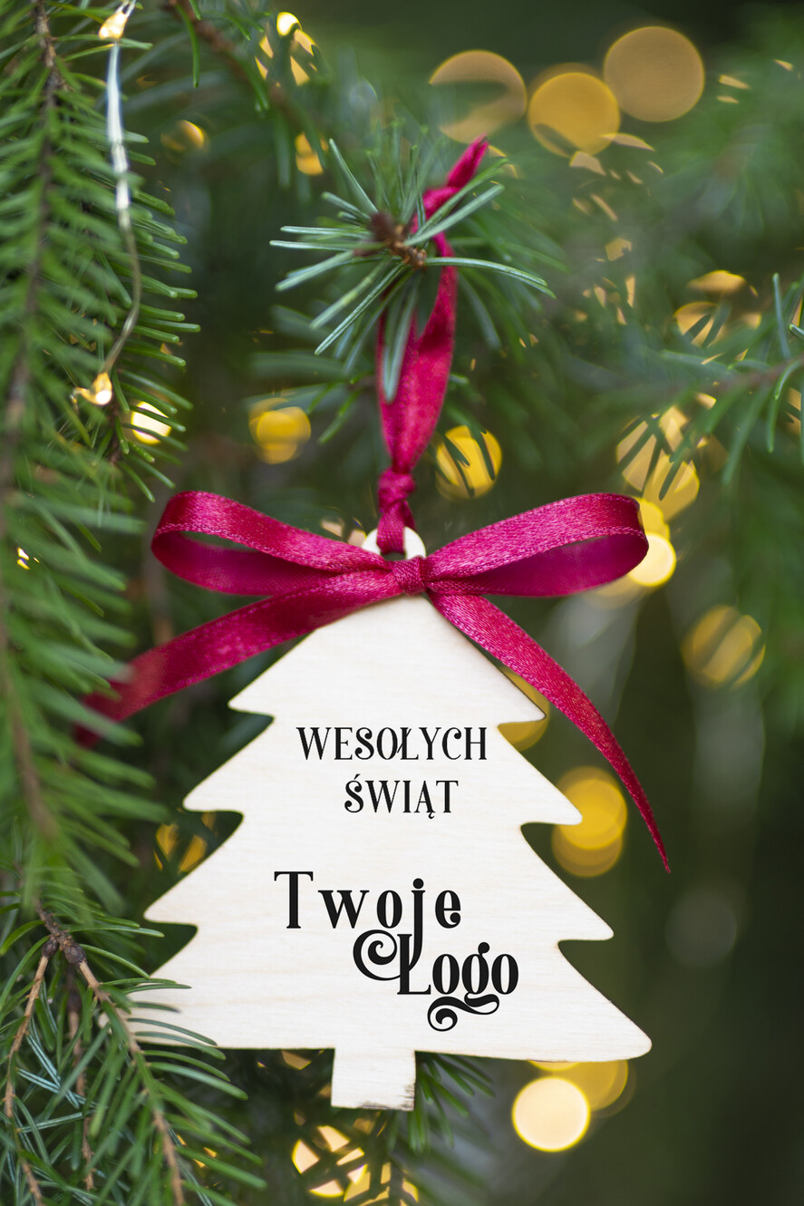 Prezenty oferta dla Firm Bombki ZAWIESZKI na choinkę Prezent Biznesowy Na Święta Bombka z Logo Zawieszka Choinka z logo dla firm idealny upominek B2B0