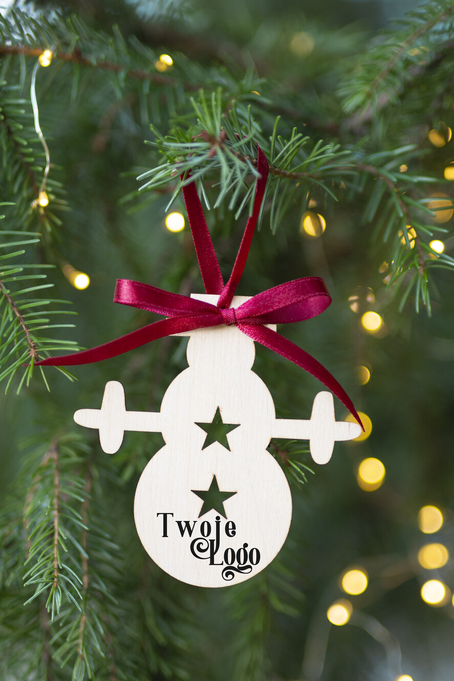 Prezenty oferta dla Firm Bombki ZAWIESZKI na choinkę Prezent Biznesowy Na Święta Bałwanek gwiazka z Logo Zawieszka Choinka z logo dla firm idealny upominek B2B0