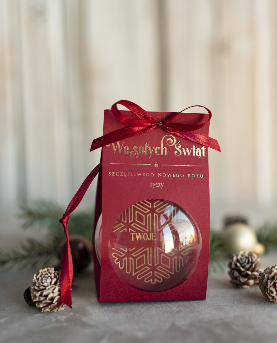 Prezenty oferta dla Firm Bombki ZAWIESZKI na choinkę Prezent Biznesowy Na Święta Bombka z dla firm idealny upominek B2B w opakowaniu7