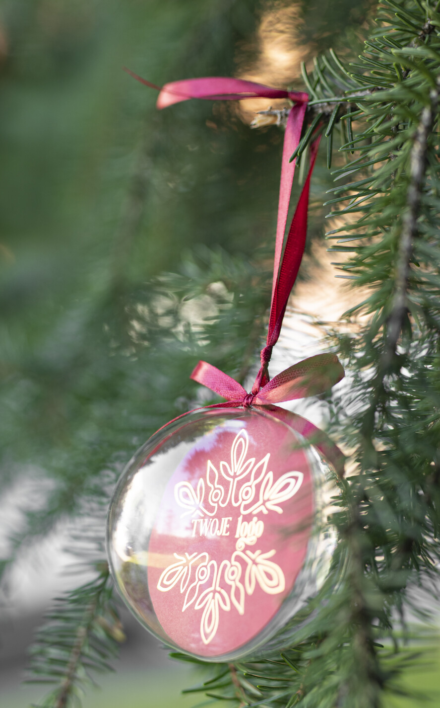 Prezenty oferta dla Firm Bombki ZAWIESZKI na choinkę Prezent Biznesowy Na Święta Bombka śnieżynka  z Logo Choinka z logo dla firm idealny upominek B2B1