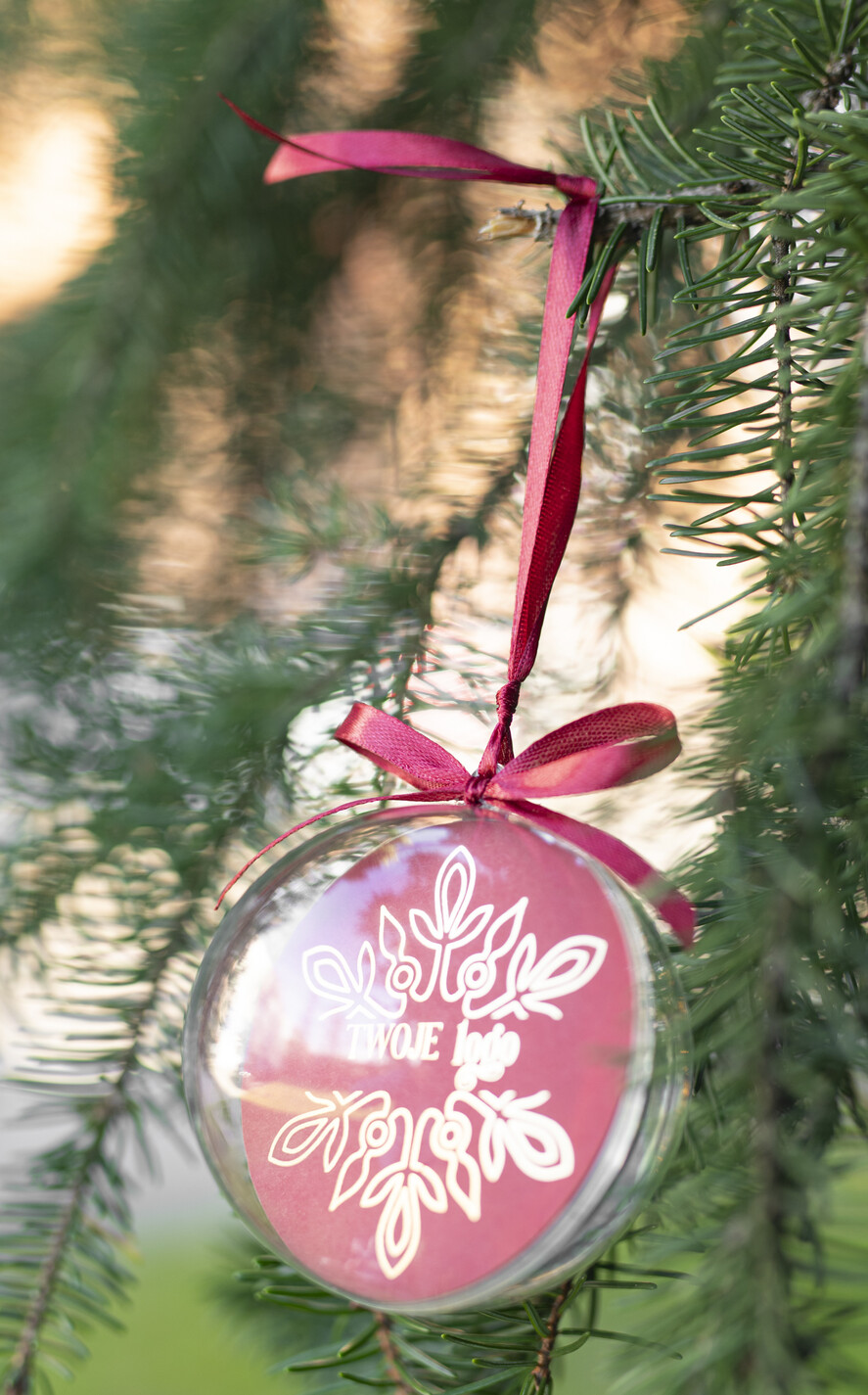 Prezenty oferta dla Firm Bombki ZAWIESZKI na choinkę Prezent Biznesowy Na Święta Bombka śnieżynka  z Logo Choinka z logo dla firm idealny upominek B2B2