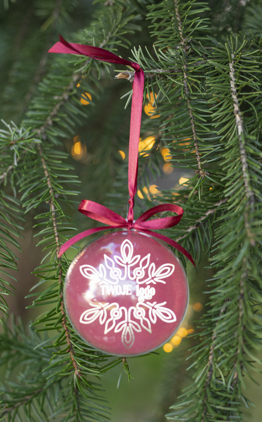 Prezenty oferta dla Firm Bombki ZAWIESZKI na choinkę Prezent Biznesowy Na Święta Bombka śnieżynka  z Logo Choinka z logo dla firm idealny upominek B2B5