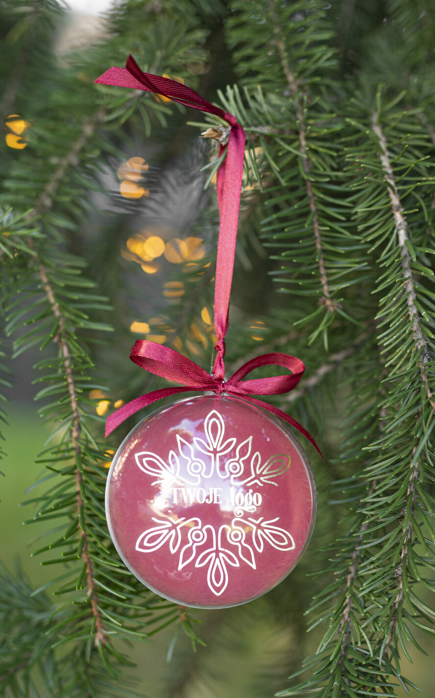 Prezenty oferta dla Firm Bombki ZAWIESZKI na choinkę Prezent Biznesowy Na Święta Bombka śnieżynka  z Logo Choinka z logo dla firm idealny upominek B2B0