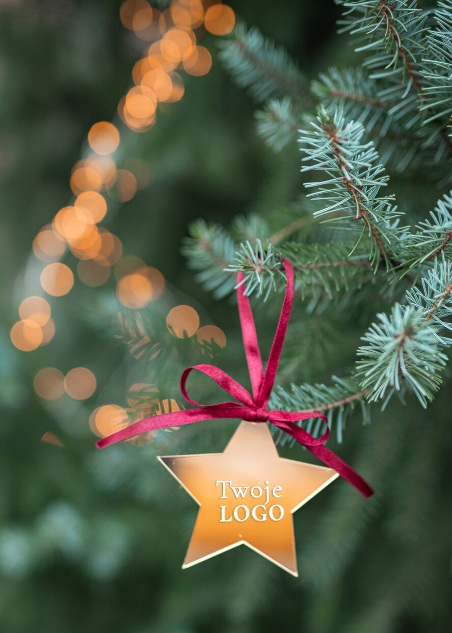 Prezenty oferta dla Firm Bombki ZAWIESZKI na choinkę Prezent Biznesowy Na Święta z Logo Złota Bombka z logo na choinkę Złote Lustro Zawieszka z Logo Firmy  0