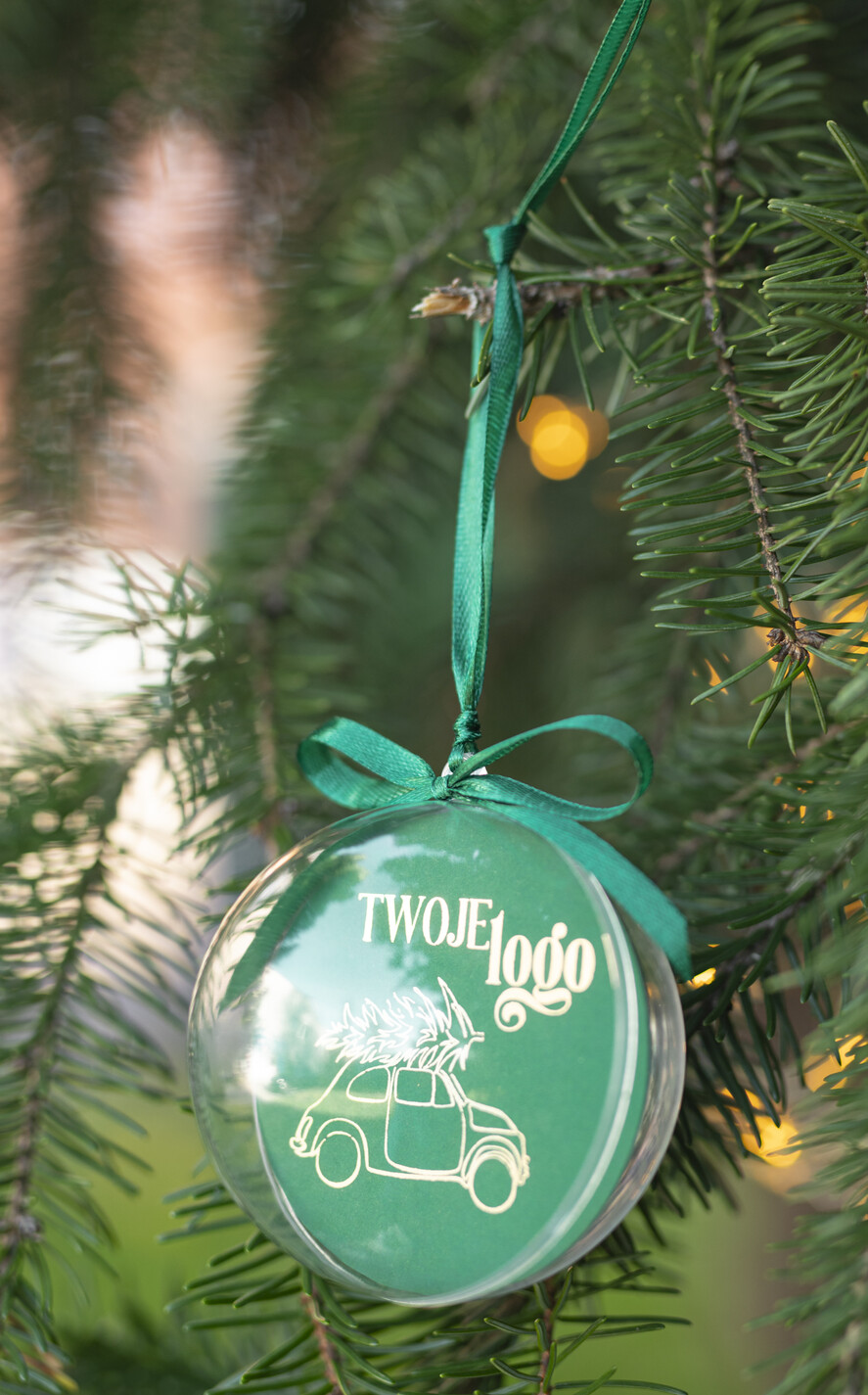 Prezenty oferta dla Firm Bombki ZAWIESZKI na choinkę Prezent Biznesowy Na Święta Bombka śnieżka z Logo Choinka z logo dla firm idealny upominek B2B3