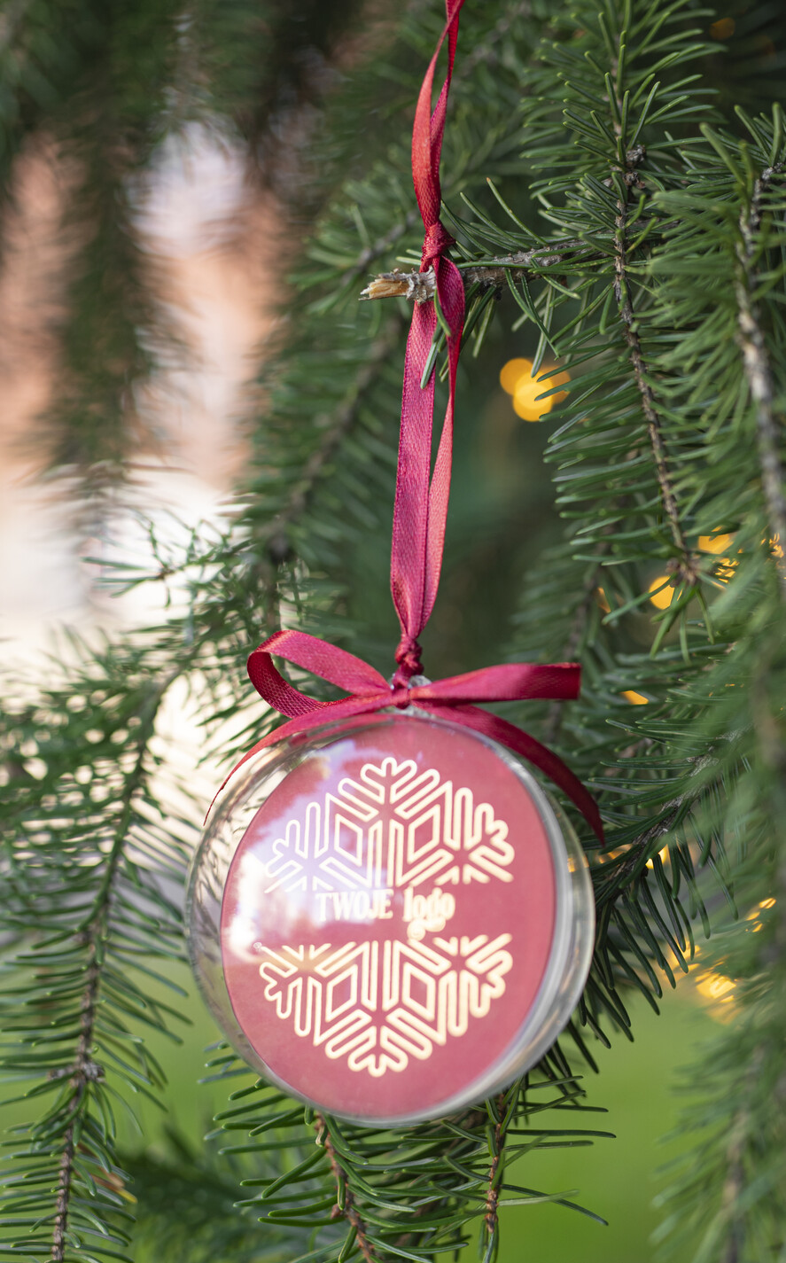 Prezenty oferta dla Firm Bombki ZAWIESZKI na choinkę Prezent Biznesowy Na Święta Bombka z Logo Choinka z logo dla firm idealny upominek B2B1