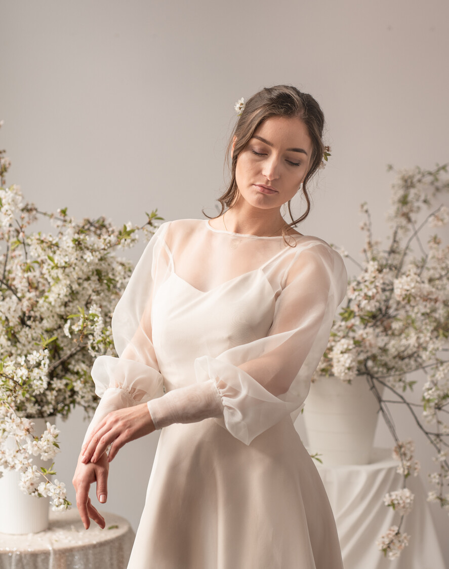 Panna Młoda Bolerka bolerka, narzutki, sweterki Boleko slubne boho, Bluzeczka slubna organzowa Odkryte Plecy, Okrycie ślubne mgiełka , Narzutka na suknię ślubną,6