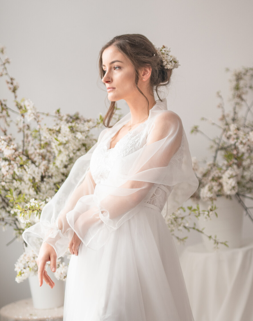 Panna Młoda Bolerka bolerka, narzutki, sweterki ślubna etola boho, Narzutka na suknię ślubną, mgiełka okrycie ślubne, delikatne bolerko do sukienki slubnej9