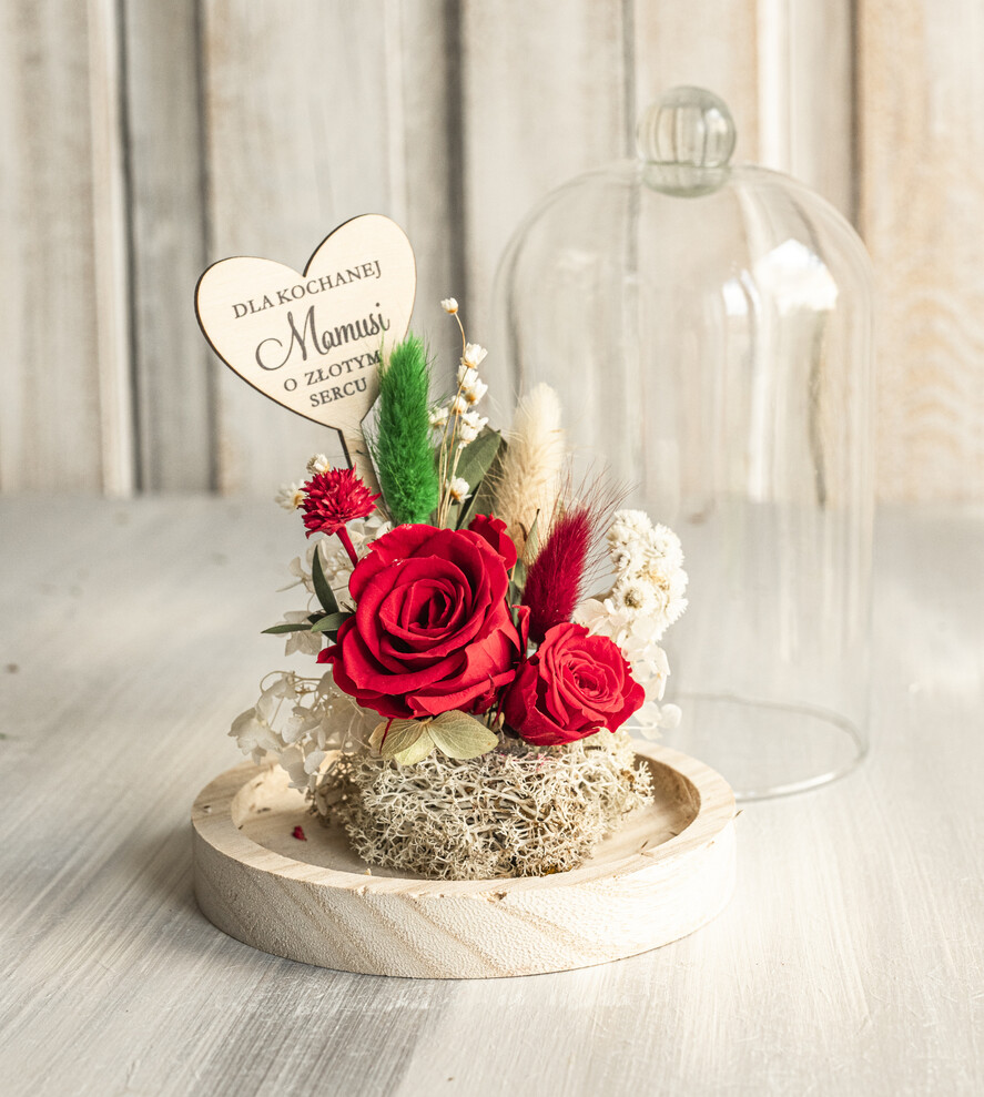 Prezenty dla Mamy flowerboxy, box ze słodyczami  prezent na dzień Mamy, prezent dla mamy flowerbox z suszonych kwiatów, suszone kwiaty w szkle, pomysł na prezent z okazji dnia mamy1