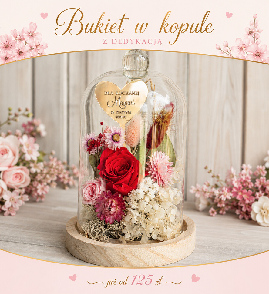 Prezenty dla Mamy flowerboxy, box ze słodyczami  prezent na dzień Mamy, prezent dla mamy flowerbox z suszonych kwiatów, suszone kwiaty w szkle, pomysł na prezent z okazji dnia mamy5