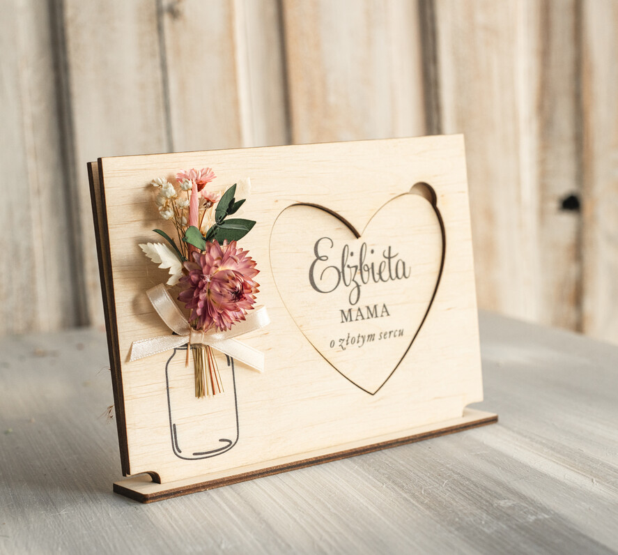 Prezenty dla Mamy flowerboxy, box ze słodyczami  drewniana tabliczka z życzeniami na dzień Mamy prezent dla Mamy z okazji dnia Matki, kwiaty prezent dla mamy, kompozycja z suszonych kwiatów pomysł na prezent dla mamy2