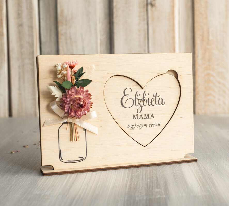 Prezenty dla Mamy flowerboxy, box ze słodyczami  drewniana tabliczka z życzeniami na dzień Mamy prezent dla Mamy z okazji dnia Matki, kwiaty prezent dla mamy, kompozycja z suszonych kwiatów pomysł na prezent dla mamy5