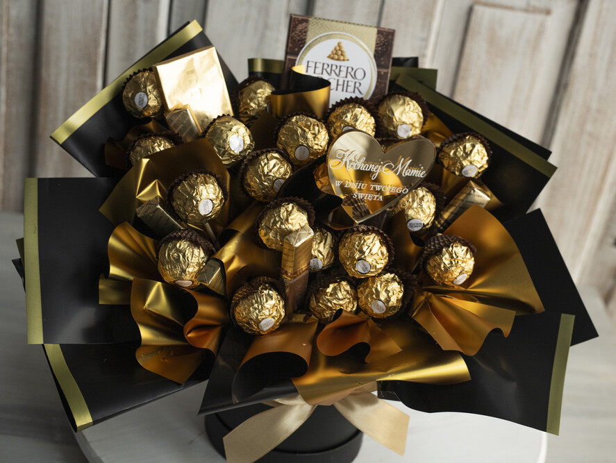 Prezenty dla Mamy flowerboxy, box ze słodyczami  prezent dla mamy, box dla mamy, słodki prezent dla mamy, kosz prezentowy dla mamy, zestaw słodyczy dla mamy, prezent na Dzień Mamy, upominek dla mamy, słodycze dla mamy6