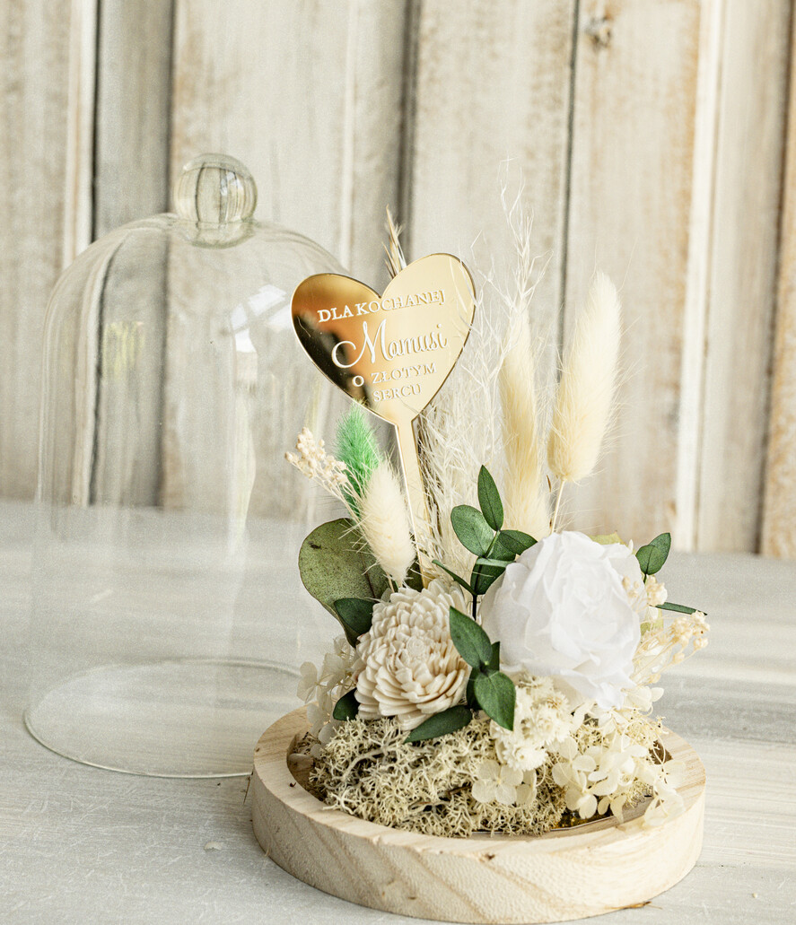 Prezenty dla Mamy flowerboxy, box ze słodyczami  prezent na dzień Mamy, prezent dla mamy flowerbox z suszonych kwiatów, suszone kwiaty w szkle, pomysł na prezent z okazji dnia mamy2