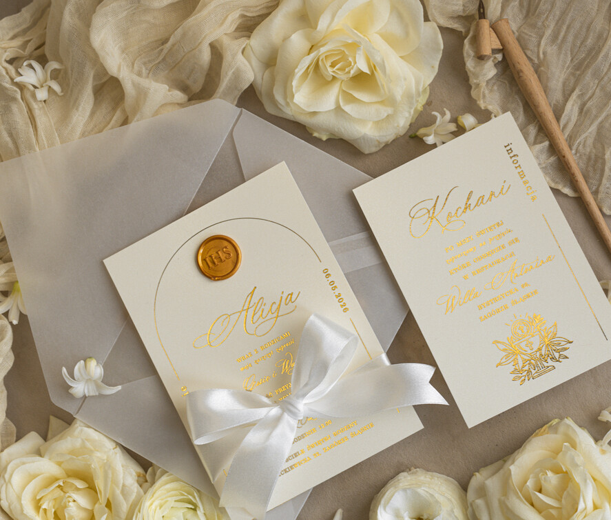 Zaproszenia na Komunię  dziewczynka  delikatne zaproszenia Komunijne Eleganckie zaproszenia komunijne dla dziewczynki, zaproszenia na komunię ze wstążką, złote zaproszenia na komunię z ozdobnym lakiem0