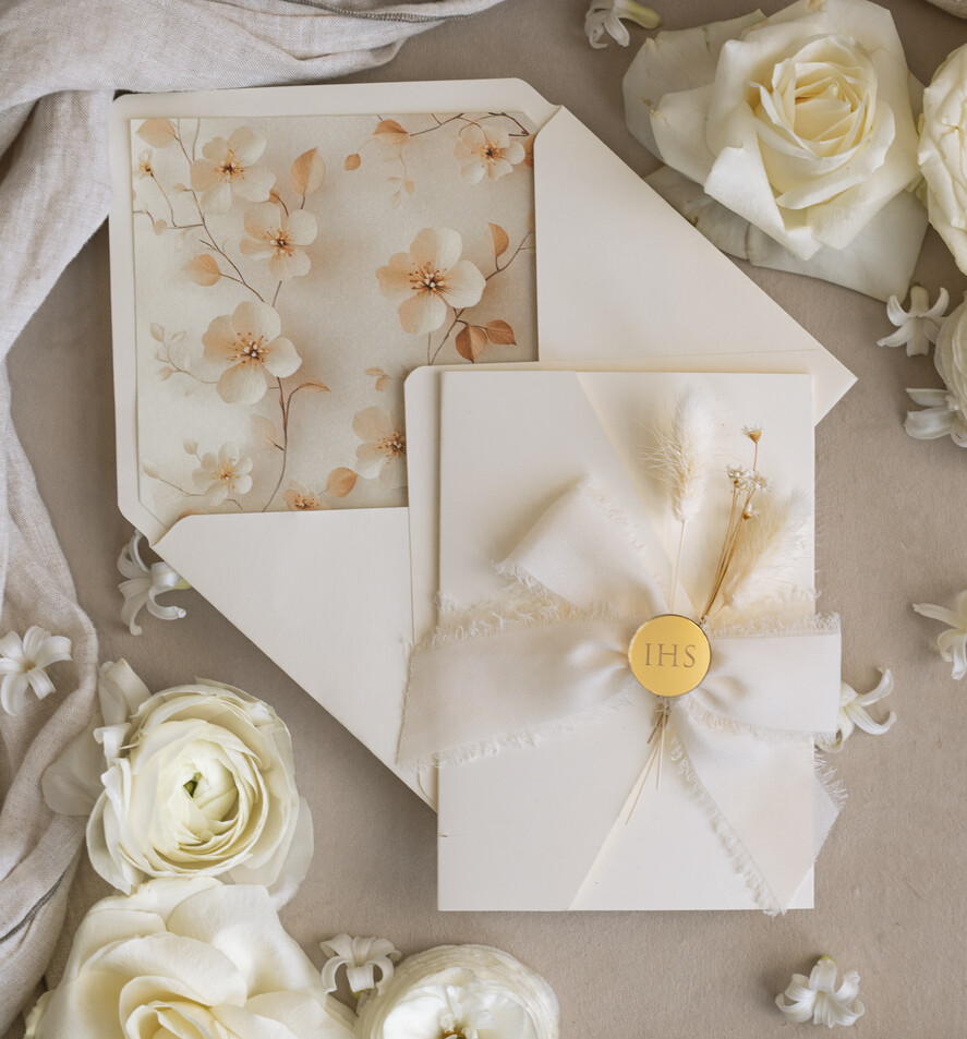 Zaproszenia na Komunię  dziewczynka  Eleganckie zaproszenia komunijne złocone, zaproszenia na komunię z kwiatami, złote zaproszenia na komunię10